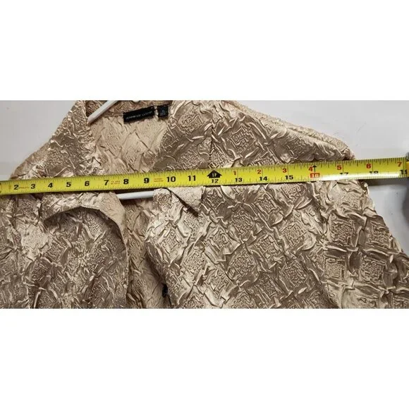 Gold Blouse Jennifer Lloyd XL Long Sleeve Button-Up party office new years - Picture 5 of 7